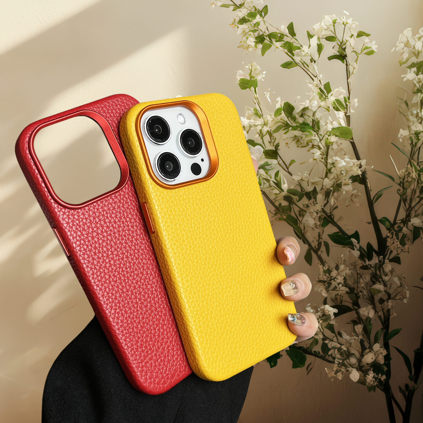 Coque iphone effet cuir - Magnetic