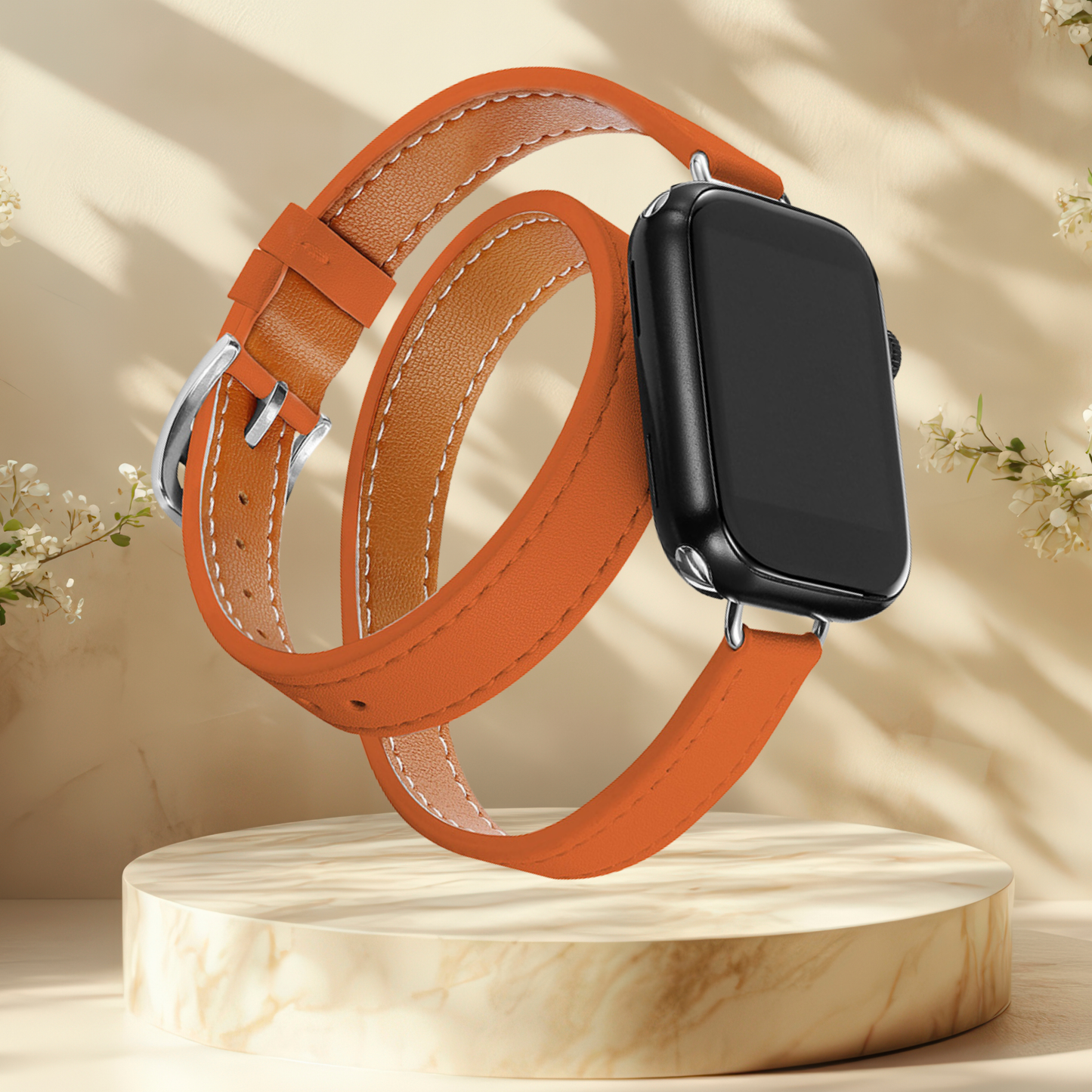 Bracelet Apple Watch effet cuir - Double