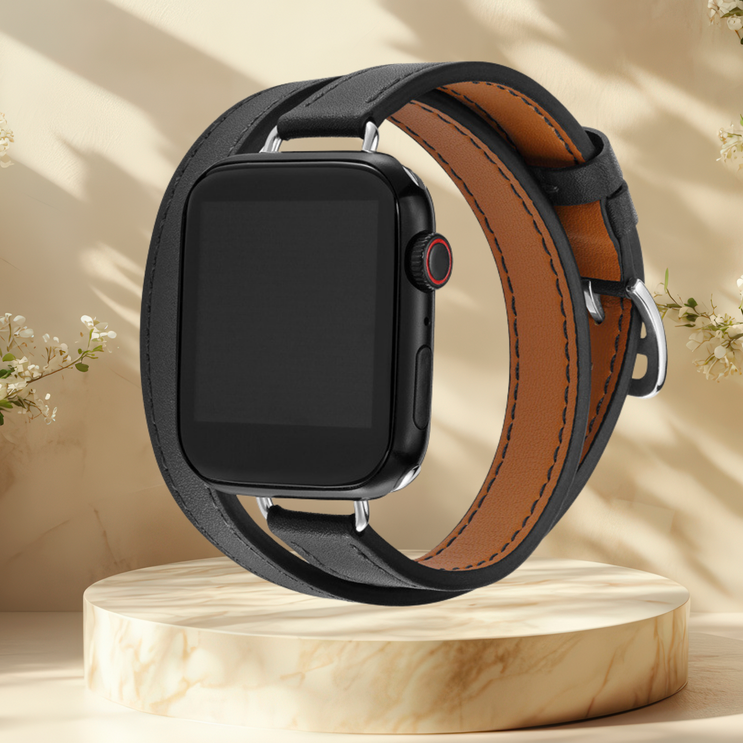 Bracelet Apple Watch effet cuir - Double