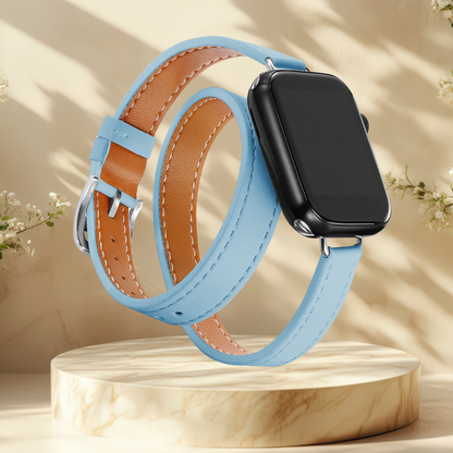 Bracelet Apple Watch effet cuir - Double