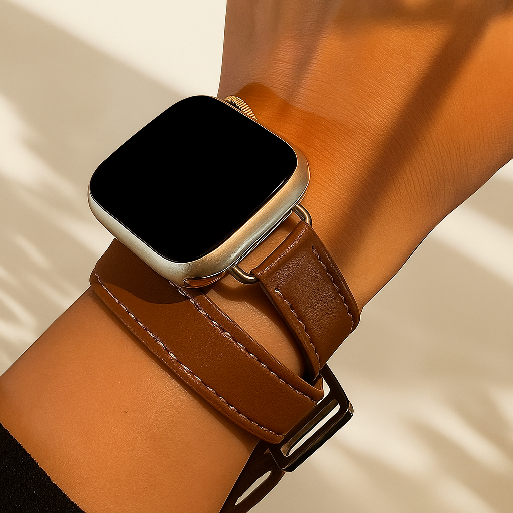 Bracelet Apple Watch effet cuir - Double