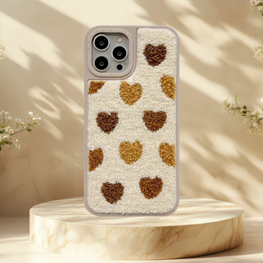 Coque iphone tissu - coeur