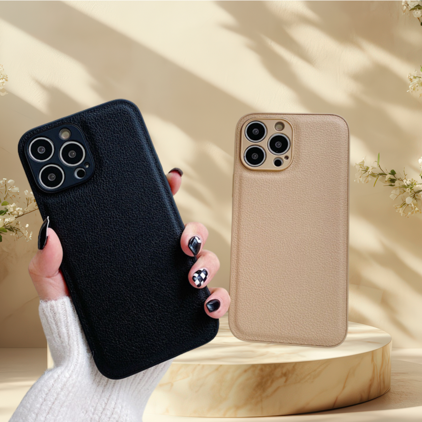 Coque iphone effet cuir - Élégance